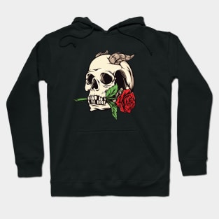 Devil Skull with Red Rose Hoodie